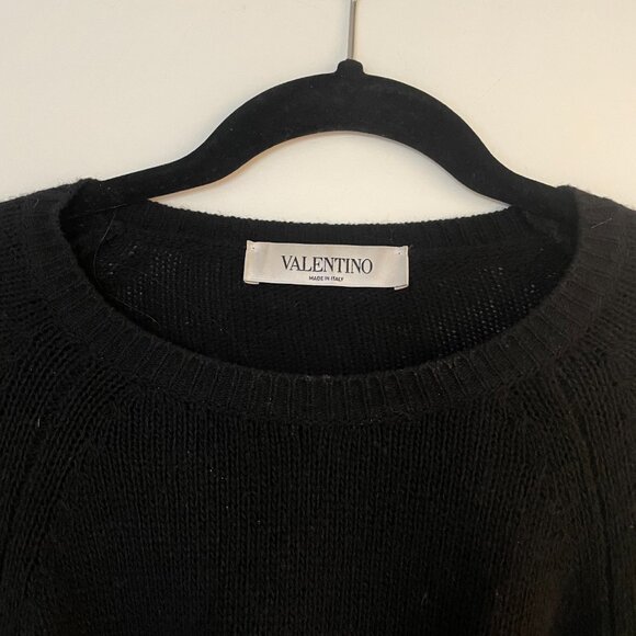 Like NEW Original Valentino Garavani Cashmere Wrap sweater BLK - Picture 7 of 8